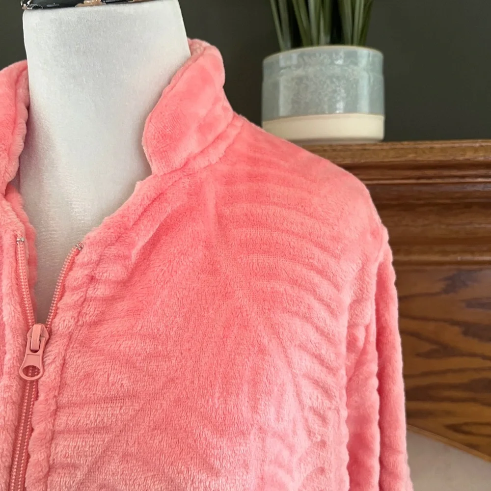 Just Love Coral Plush Zippered‎ Lounger Kimono Robe Size Medium NWOT